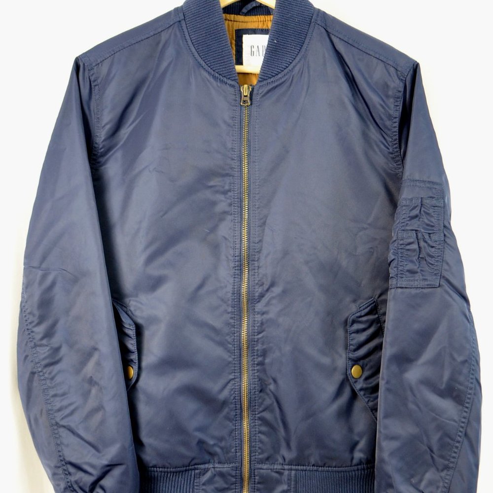 Gap Navy Bomber Flight Jacket, S, MA-1, Streetwear